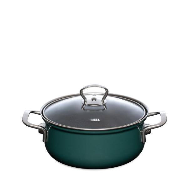Riess Kasserolle mit Glasdeckel, Nouvelle Teal